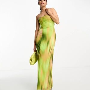 Elegant Green Strapless Dress